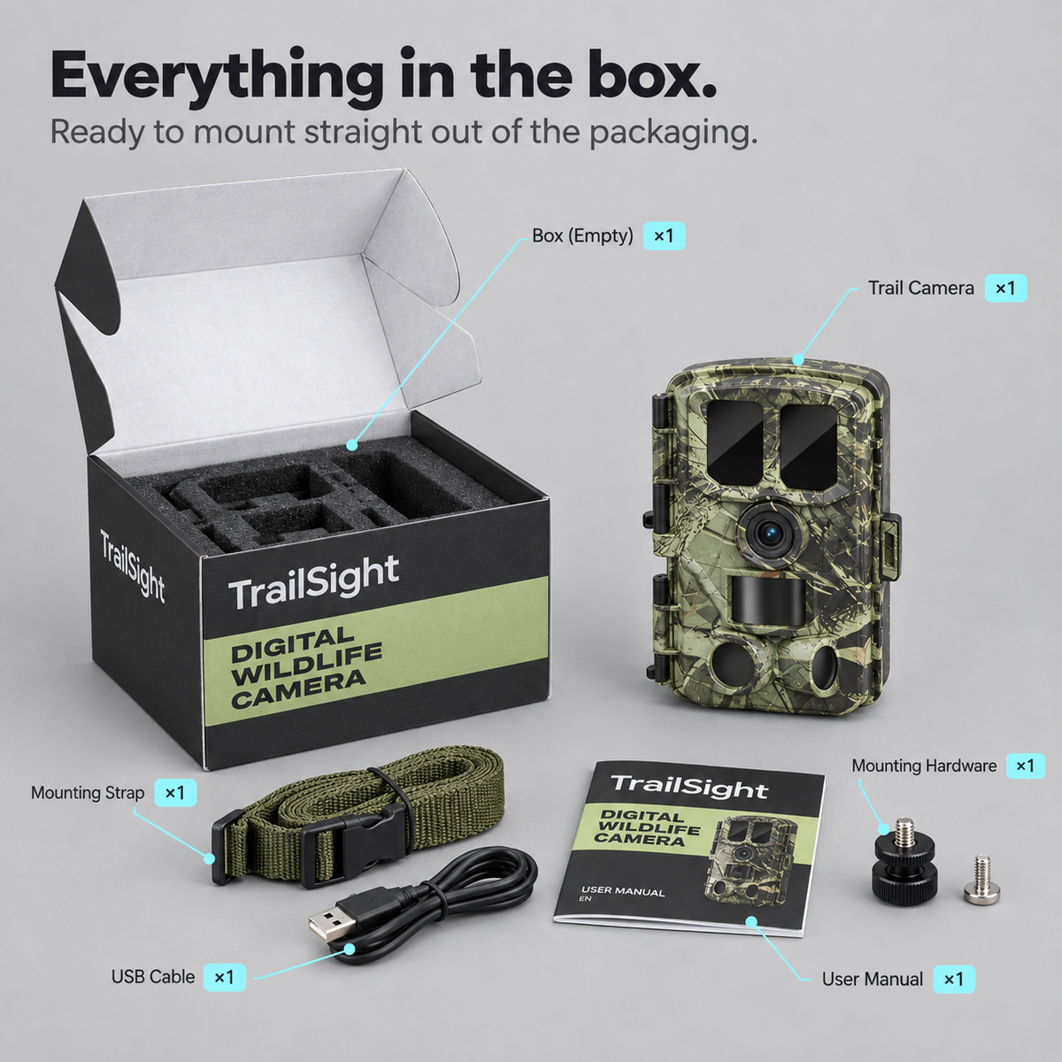 TrailSight Trail Camera 4K 48MP