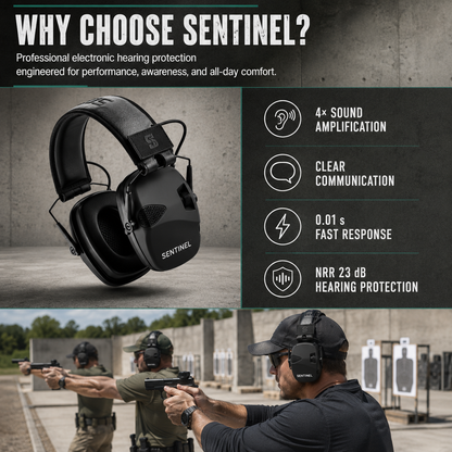 Sentinel Electronic Hearing Protection Earmuffs