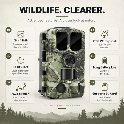 TrailSight Trail Camera 4K 48MP