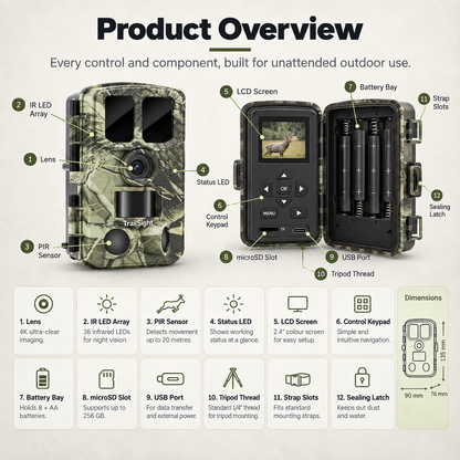 TrailSight Trail Camera 4K 48MP