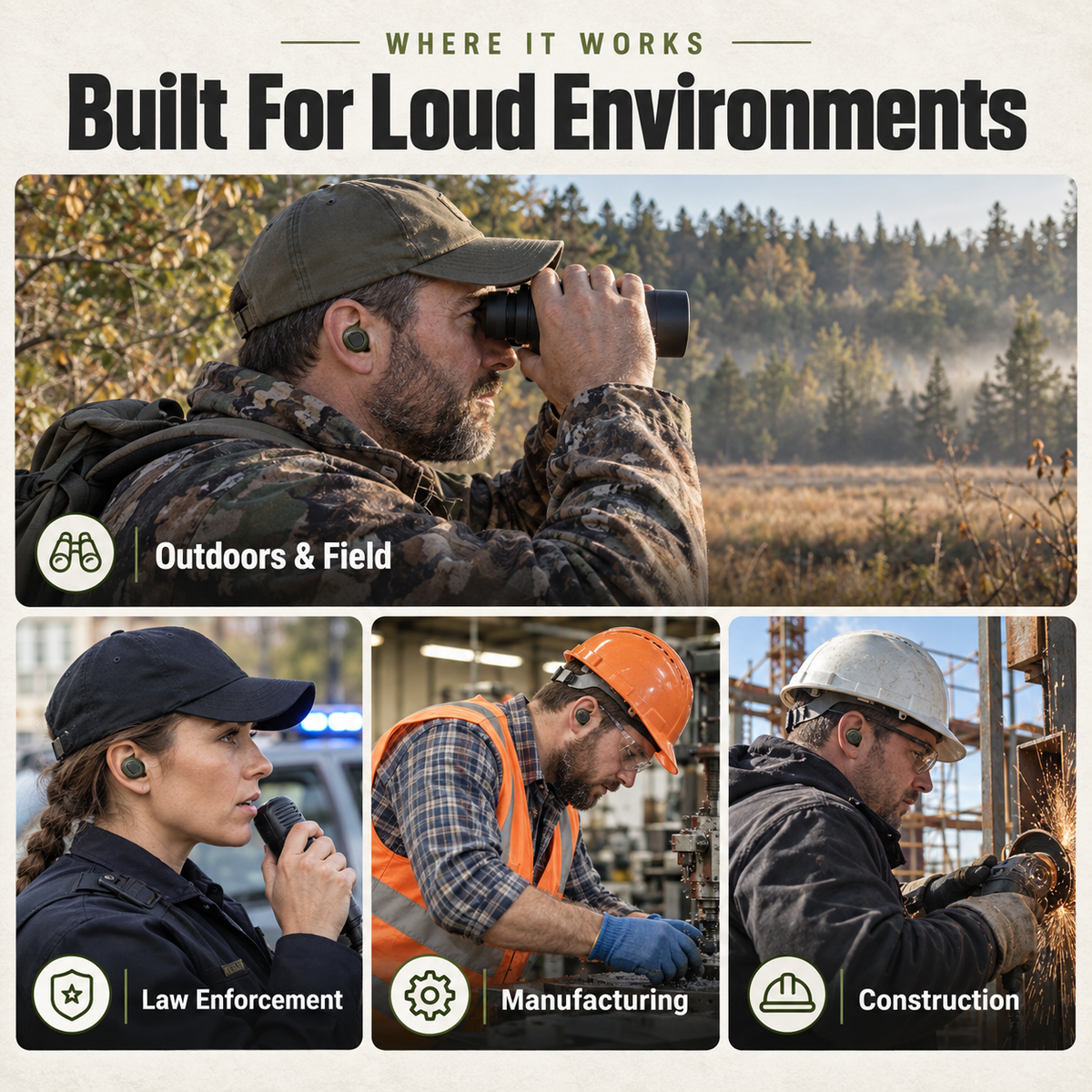 Auralon Pro Electronic Hearing Protection Earbuds