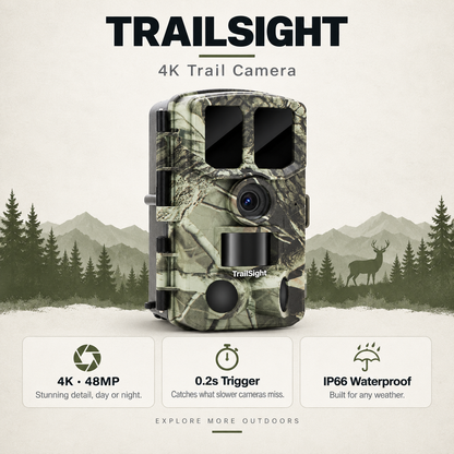 TrailSight Trail Camera 4K 48MP